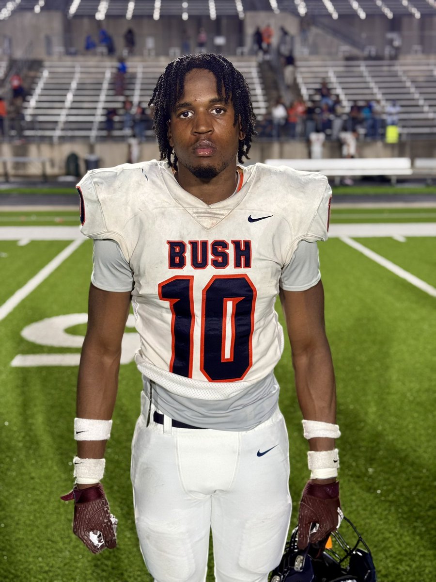 EDGE <a href="/Mcbright_Ndukwe/">Mcbright (MC) Ndukwe</a> 
C/O ‘26
FB Bush (TX)

Explosive🧨 1st step, speed rush specialist, &amp; has closing speed to make plays in the back field

Nice EDGE build(6’3” 215), has frame to carry more pounds in college

3 offers already, a 20+ offer recruit

10.92-100m
22.3-200m

3.8gpa