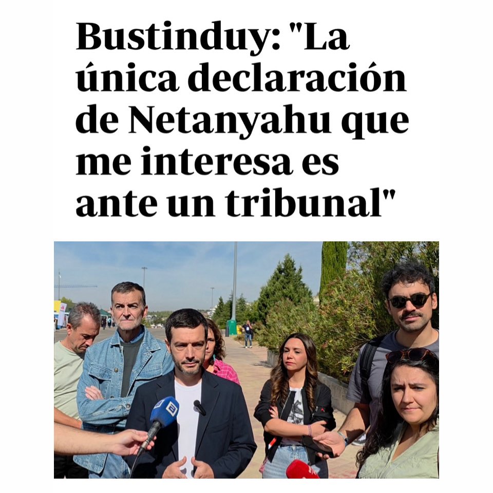 Declaraciones de Pablo Bustinduy tras ser preguntado por el discurso de Netanyahu en la Asamblea General de la ONU abc.es/espana/bustind…