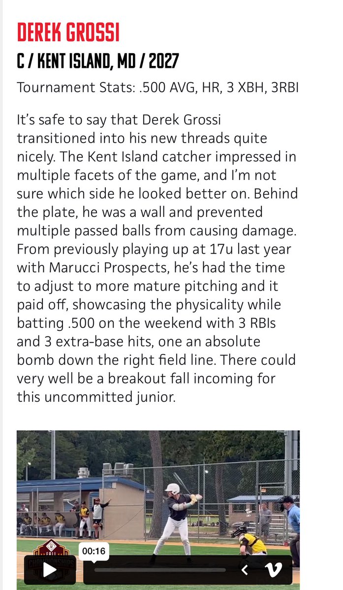 Thank you <a href="/PrepBaseballMD/">Prep Baseball Maryland</a> for the comments. 
<a href="/DWhigham7/">Dave Whigham</a> <a href="/LedgerPBR/">Cole Ledger</a> <a href="/JNaill8/">Jamie Naill Jr</a> <a href="/DcpShowcase/">DCP Baseball</a>