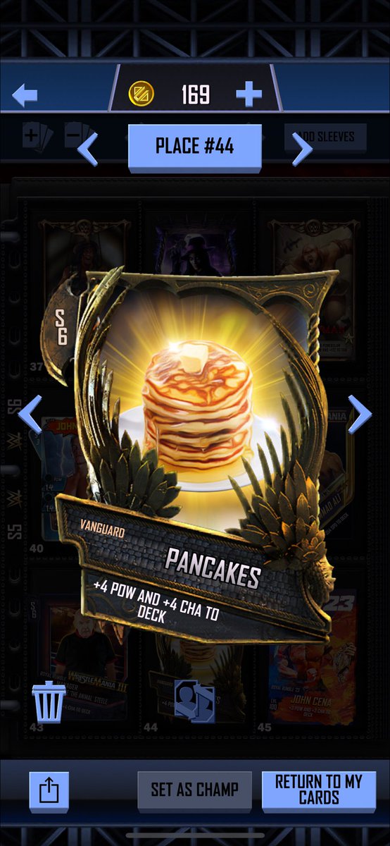 ChardBread's tweet image. #NationalPancakeDay #WWESupercard 

Still got mine 👍🏻