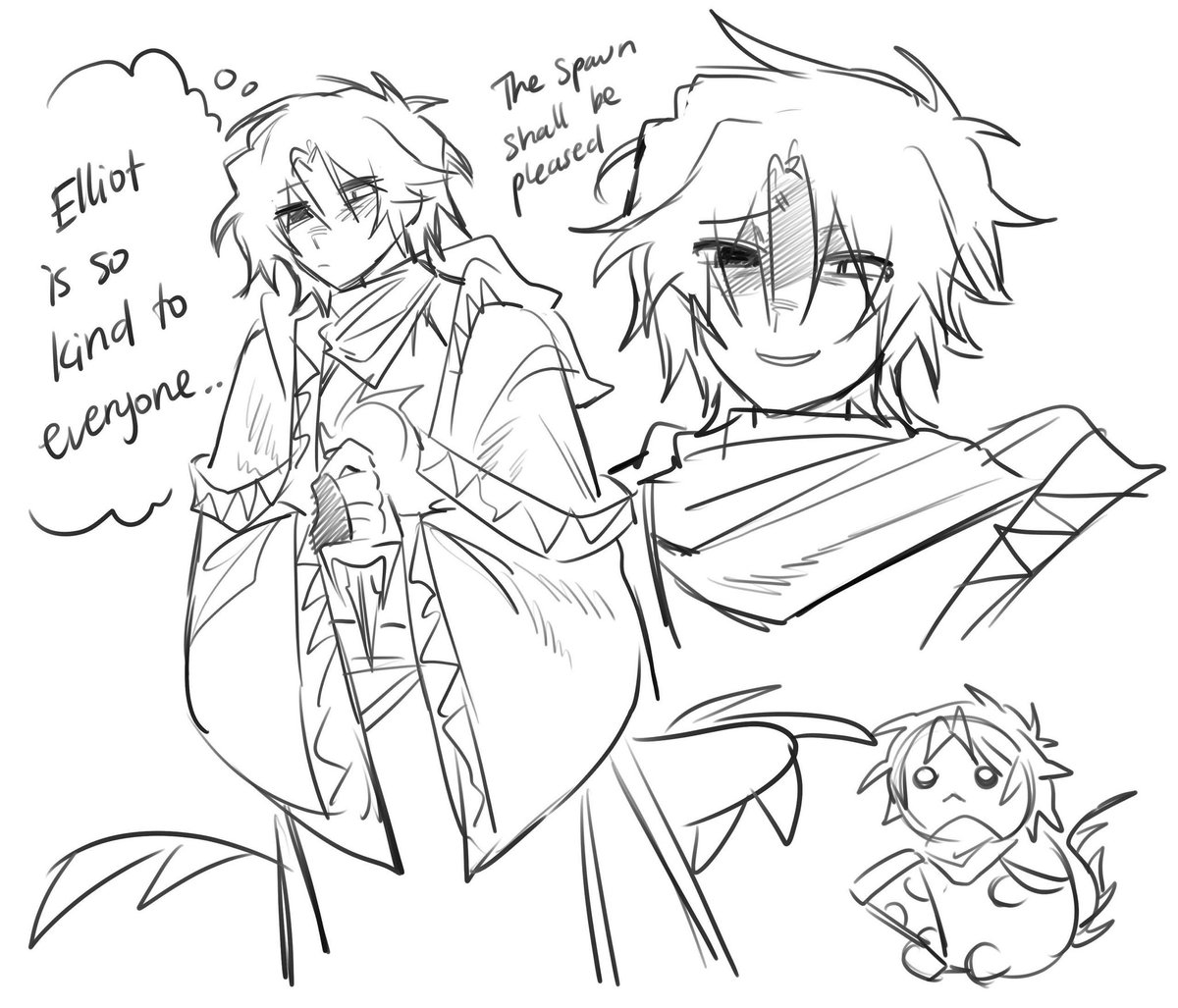 I'm not drawing them because I drew too many Elliots already what no way..