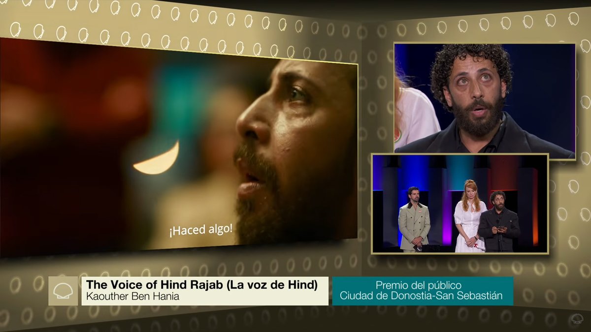 Motaz Malhees 🗣️Este premio significa que el corazón de nuestro público ha escuchado la voz de Hind Rajab. Son corazones que han decido alzar su voz y rechazan permanecer en silencio. Se lo dedicamos a la familia de Hind Rajab, que guardará su memoria y a las personas de la Media