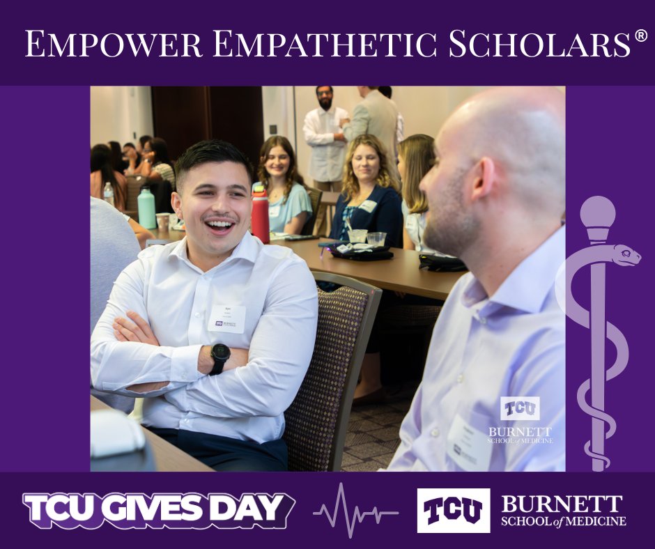 The most powerful tool in medicine is human connection. 💜 Our students are learning to comfort, collaborate &amp; communicate with compassion.

1 month until #TCUGivesDay (Oct. 7–8) → Fuel the future of empathetic care. 🩺 #BurnettMedTCU #EmpatheticScholars

bit.ly/3HTaMHt