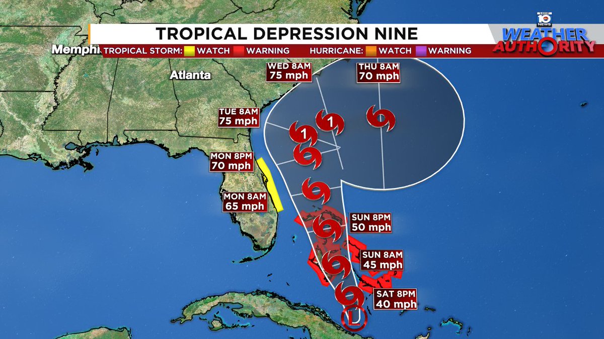 A Tropical Storm Watch has been issued for part of the Florida Atlantic coast ahead of soon-to-be Imelda. The storm is expected to pass offshore, bringing tropical storm conditions to the Bahamas with outer bands of rain reaching Florida's eastern coast starting Sunday.