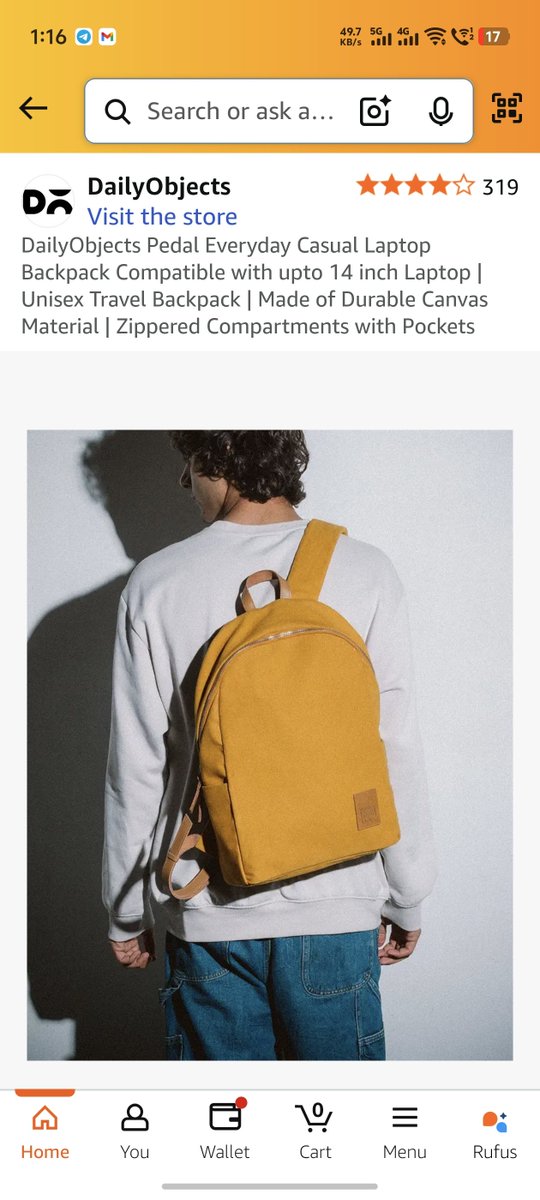 TechTurbanator's tweet image. DailyObjects Pedal Everyday Casual Laptop Backpack 🎒

Carry Smart. Look Cool. 😎

🔥 KEY SPECS:
Fits up to 14&quot; Laptop 💻
Durable Canvas Material
Zippered Compartments with Pockets
Unisex

Price: 1,399 🔥

Buy Here👉: amzn.to/4nWI6N9

#DailyObjects #Backpack #LaptopBag