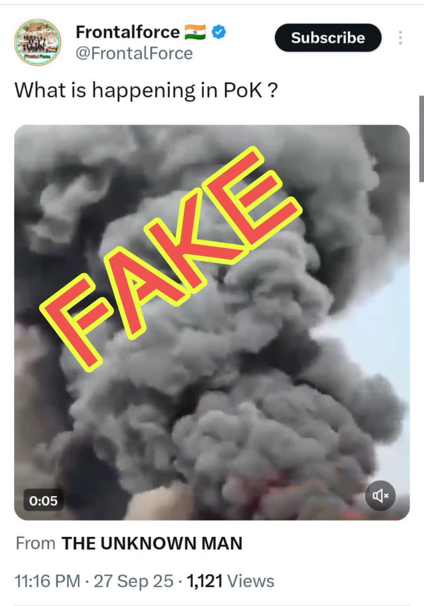 Indian RAW propaganda accounts are spreading fake news by sharing random smoke visuals and linking them to Azad Kashmir. Nothing has happened in Azad Kashmir, the region is peaceful and calm. This is just another failed attempt to mislead their own people.