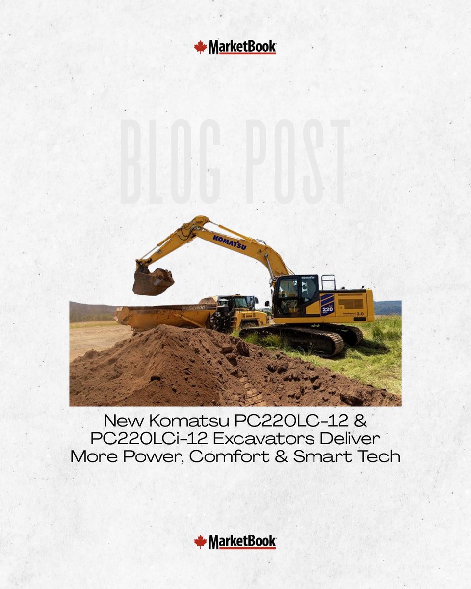 MarketBookCA's tweet image. Wanna know about the New Komatsu PC220LC-12 &amp;amp; PC220LCi-12 Excavators? 🚧👷‍♂️

We just dropped a blog that tells you all about them 👉 ow.ly/hc0m50X2Tuo

#blog #ConstructionBlog #Komatsu #excavators