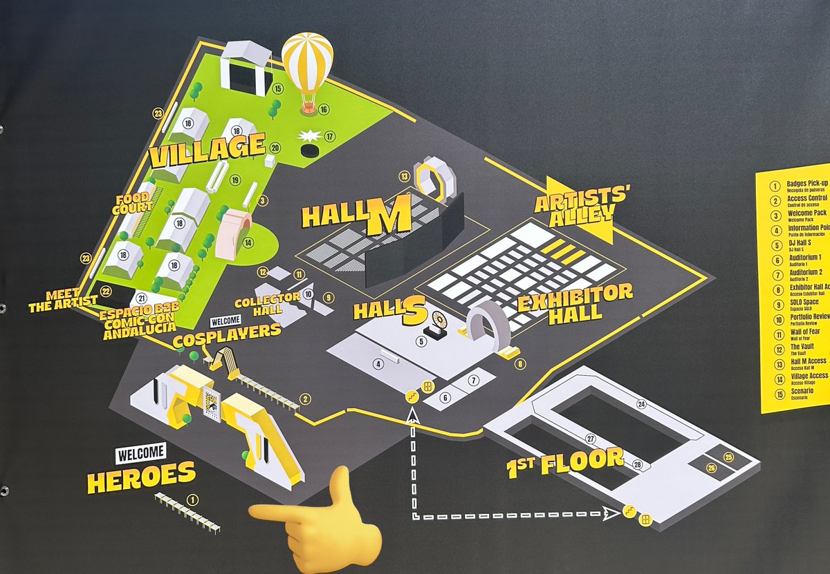 JesusMalaga's tweet photo. Mucho se habla de las colas de la #ComicConMalaga, incluso la han llamado la #ColasCon, pero para los que seáis de fuera, os voy a intentar explicar como ha estado organizado. 

Este es el mapa, la primera cola exterior para acceder, pasas el arco, te escanean la pulsera y entras https://t.co/tw4eOEjGps