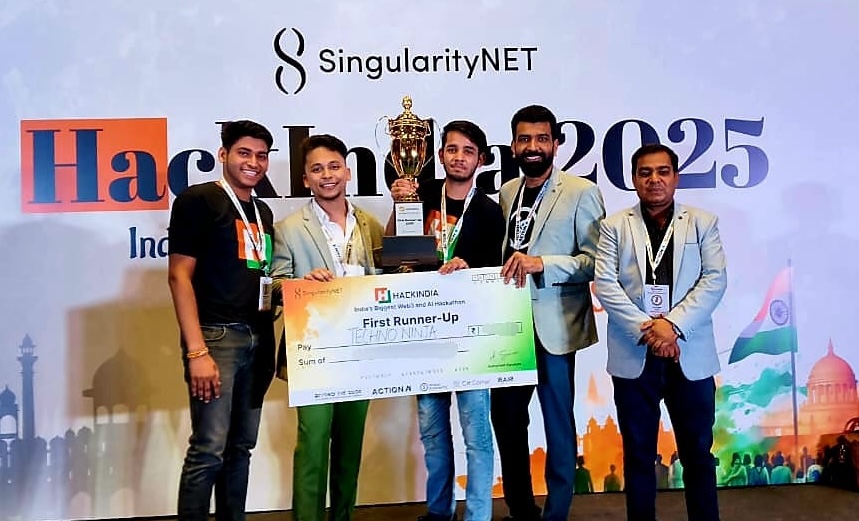 SarthakD13's tweet image. HackIndia 2025 →what a journey! 🏆🥈 Honored to be 1st Runner-Up in the Web3 track at Nationals. From quests & on-chain credentials to rewarding open-source commits, we built & learned so much. Grateful to the mentors, crew & peers who made it unforgettable. #Web3 #Hackathon2025