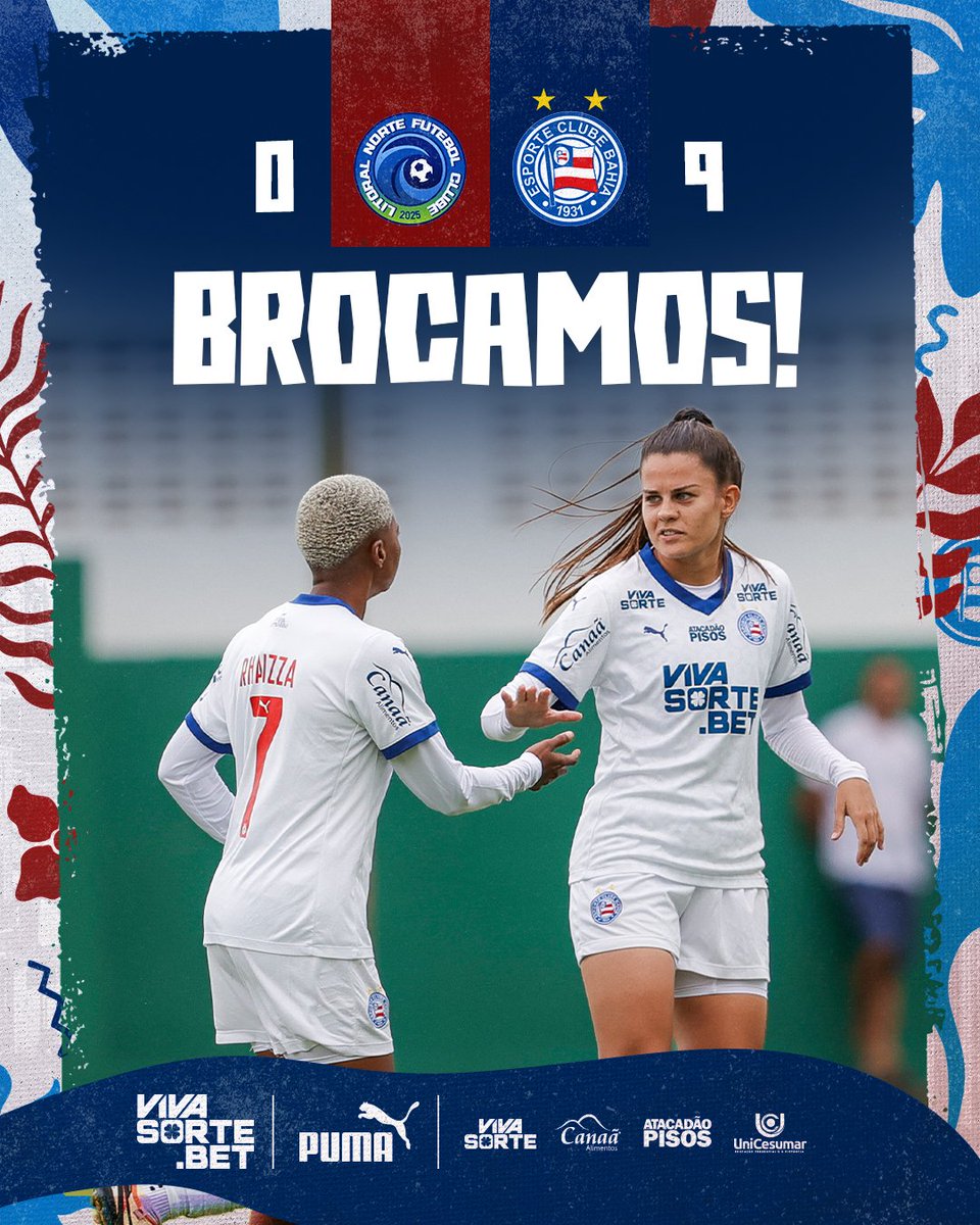 🙌🏽 Mais uma goleada! #MulheresDeAço aplicam 9 a 0 em Pojuca e seguem 100% no Estadual. Rhaizza (3), Dan, Kaiuska, Índia, Ary, Wendy e Camila Barbosa balançaram as redes do Litoral Norte. #BBMP