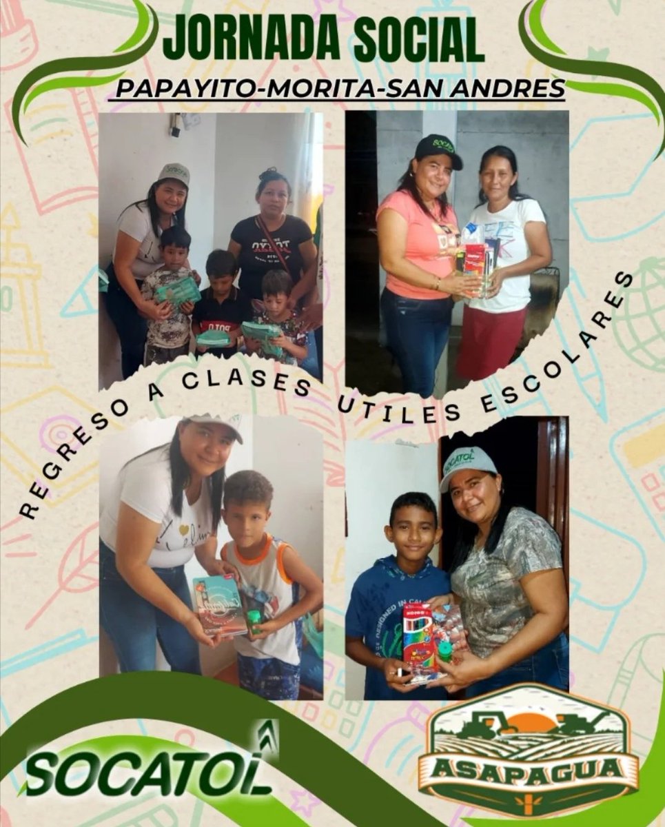 La Sociedad de Cañicultores del Central Toliman - SOCATOL realizó una jornada social llena de alegría, en el caserío Papayito Morita, San Andrés, municipio Papelón. Edo. Portuguesa. 
#Socatol #FESOCA