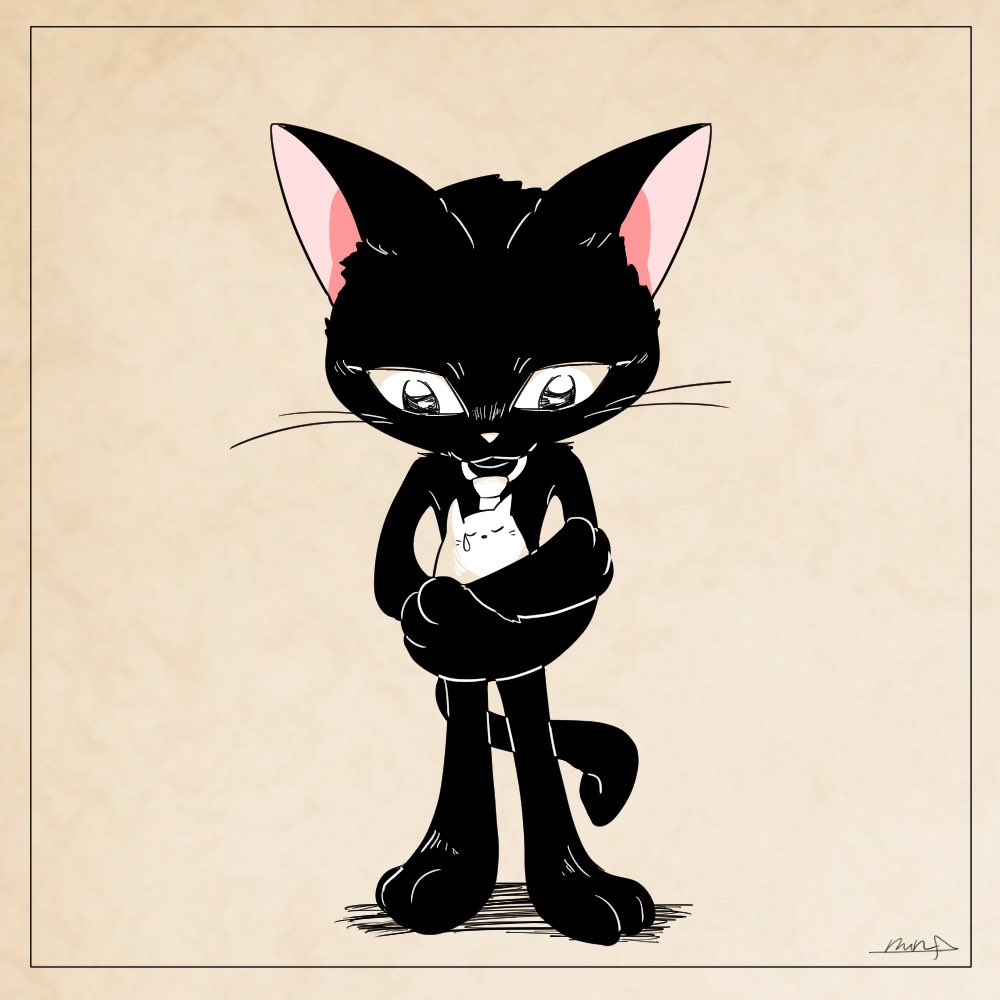 黒猫@ 【イラストオーダー】 黒猫イラスト - No: 67172｜無料イラスト・フリー素材なら