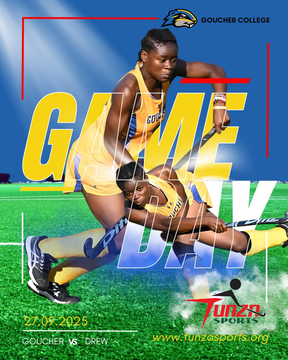 Tunzasports's tweet photo. 𝗚𝗔𝗠𝗘𝗗𝗔𝗬  #𝑻𝒖𝒏𝒛𝒂𝒀𝒖𝒆𝒔
🏑 Goucher vs Drew | Sept 27 | Home Turf!
Today is more than a match — it’s the 𝗔𝗻𝗻𝘂𝗮𝗹 𝗠𝗼𝗿𝗴𝗮𝗻’𝘀 𝗠𝗲𝘀𝘀𝗮𝗴𝗲 𝗚𝗮𝗺𝗲. 
https://t.co/RAFOEbPz39 https://t.co/zWj0Zzl4qK