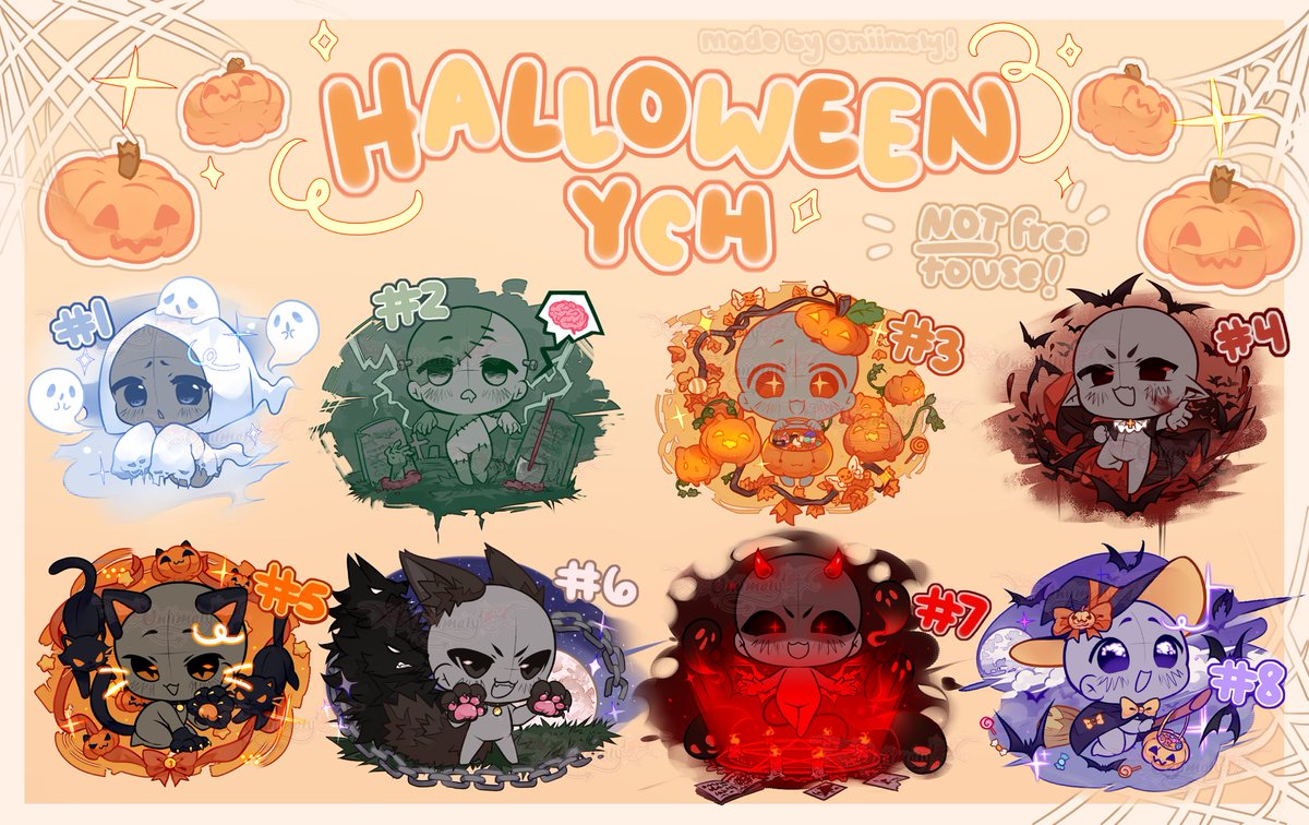 Oniimely's tweet photo. .˚⊹.🎃HALLOWEEN YCH IS HERE🎃.˚⊹.

👻13 Bases to choose from!
👻Orders made before oct 15th, will be complete by halloween!
👻Rts super appreciated!!

☕️-https://t.co/5Vj40WF1uz https://t.co/kRuz5EduUl