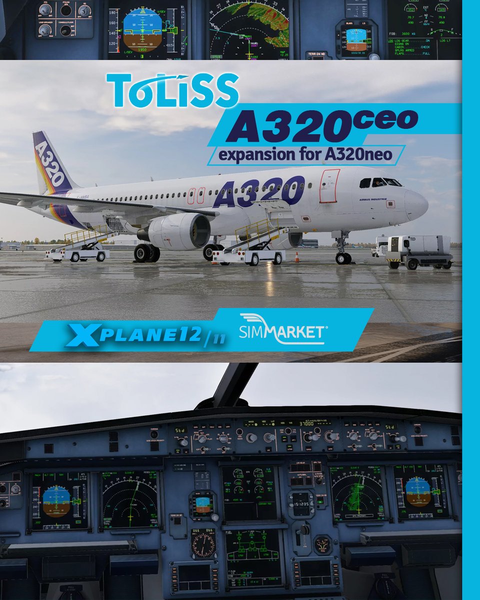 ✈️ ToLiss – A320ceo Expansion for Airbus A320 XP11/12 👇
simmarket.short.gy/ToLissA320ceo

2 classic engine options—CFM56-5B4 and IAE V2527-A5—bringing the original A320ceo's performance and characteristics to your virtual cockpit.

💻 Note: This is an add-on to the ToLiss Airbus A320neo.
