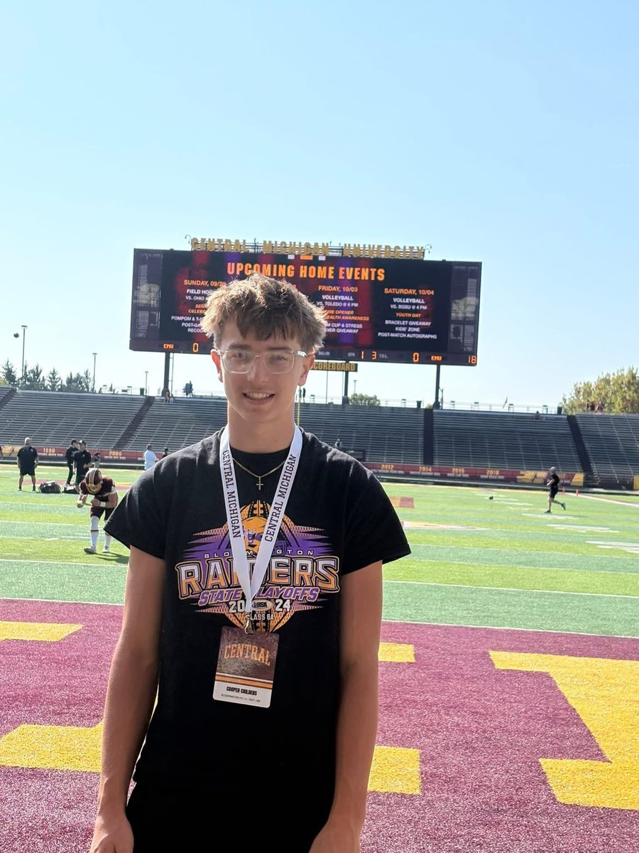Cooper Childers (@cooperchil603) on Twitter photo Had a amazing time at <a href="/CMU_Football/">Central Michigan Football</a> <a href="/CMUAthletics/">CMU Athletics</a> !! Thank you <a href="/abiiicox/">Abigayl Cox</a> and <a href="/Coach_Wolszon/">Kyle Wolszon</a> for inviting me! <a href="/CoachHawk__/">Joseph Hawkins</a> <a href="/CoachTurnerISU/">Mickey Turner</a> <a href="/Coach_Spack/">Brock Spack</a> <a href="/CoachBigPete/">Peter "Coach Big Pete" Leinweber</a> <a href="/coachirishodea/">Danny O'Dea</a> <a href="/AustinCurtis24/">Austin Curtis</a> <a href="/coachmulcahy/">Niall Mulcahy</a> <a href="/PrepRedzoneIL/">Prep Redzone Illinois</a> <a href="/nexgenscouting/">Keith Smilie</a> <a href="/scottybscout/">Scott Burgess</a> <a href="/sixstarfootball/">Six Star Football | PLUS+</a> Had a amazing time at <a href="/CMU_Football/">Central Michigan Football</a> <a href="/CMUAthletics/">CMU Athletics</a> !! Thank you <a href="/abiiicox/">Abigayl Cox</a> and <a href="/Coach_Wolszon/">Kyle Wolszon</a> for inviting me! <a href="/CoachHawk__/">Joseph Hawkins</a> <a href="/CoachTurnerISU/">Mickey Turner</a> <a href="/Coach_Spack/">Brock Spack</a> <a href="/CoachBigPete/">Peter "Coach Big Pete" Leinweber</a> <a href="/coachirishodea/">Danny O'Dea</a> <a href="/AustinCurtis24/">Austin Curtis</a> <a href="/coachmulcahy/">Niall Mulcahy</a> <a href="/PrepRedzoneIL/">Prep Redzone Illinois</a> <a href="/nexgenscouting/">Keith Smilie</a> <a href="/scottybscout/">Scott Burgess</a> <a href="/sixstarfootball/">Six Star Football | PLUS+</a>