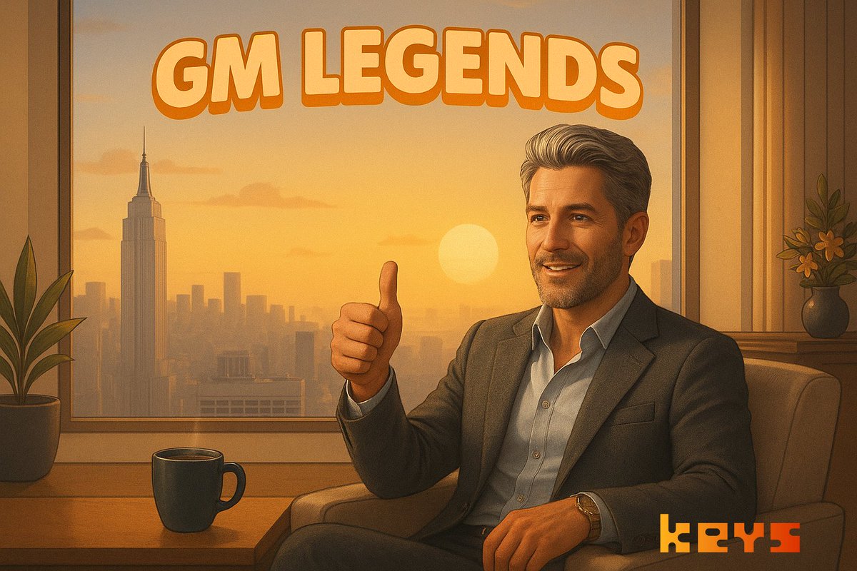 "It's always a GM somewhere in the world." ☕️

Share the love if you're a legend indeed 👑

#KEYS #AI #Defi #Web3 #crypto #gm