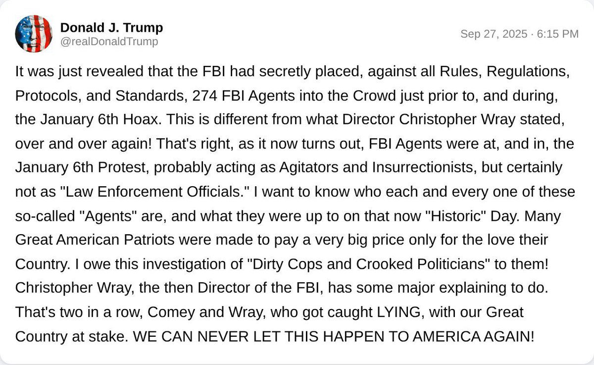 SixLoulou38657's tweet image. 📣亲爱的战友们，今天川普总统终于正面炮轰前FBI局长Chris Wray，这个前拜登司法武器化的刀把子！别忘了正是他一手抄了七哥的家，也抄了川普总统的家；2023年3月15日七哥就是被他非法带走，还放火烧了雪梨酒店18楼！今天川普总统亲自点名Wray，背后的信号就是司法战场的加速器。