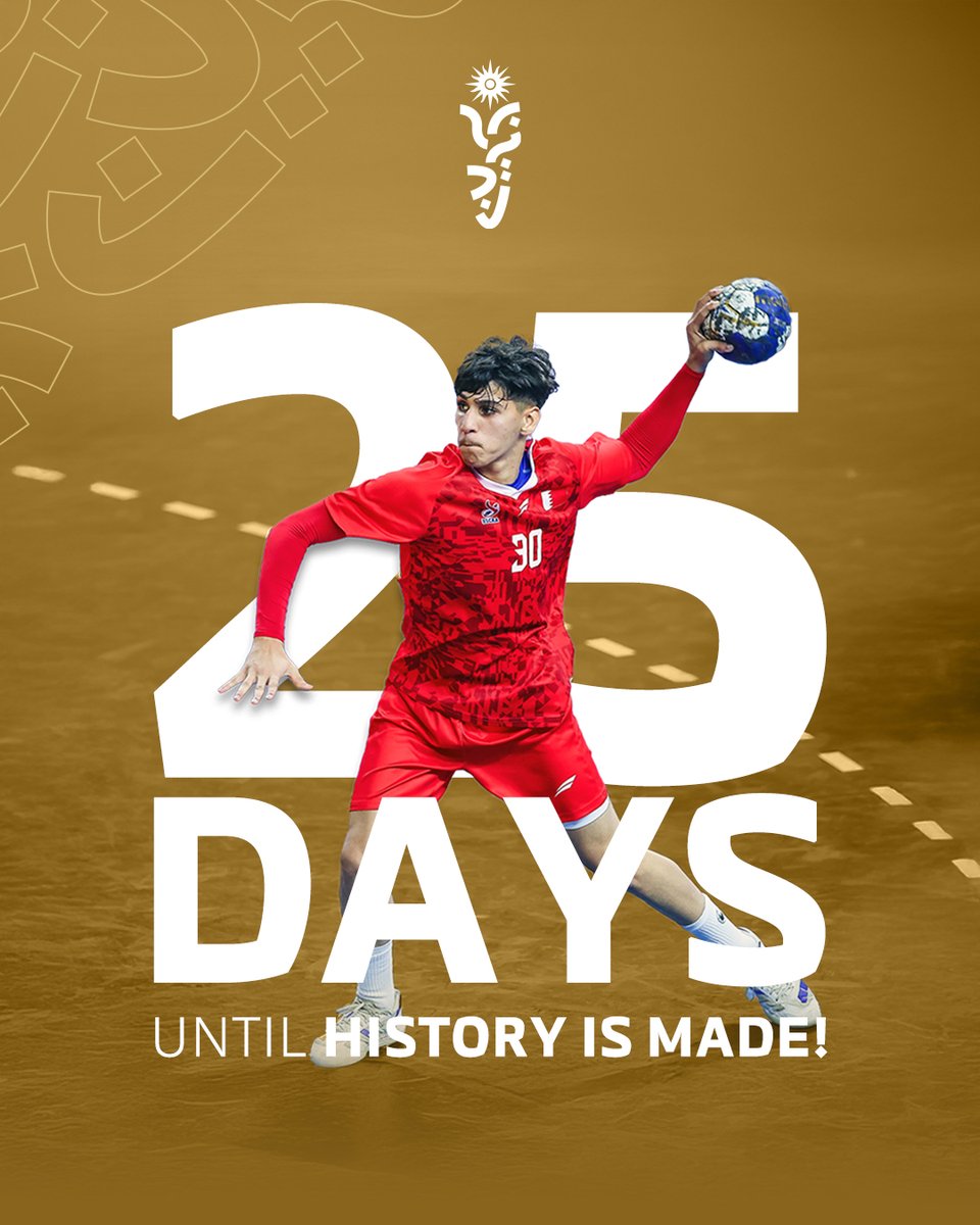 BaygBH's tweet photo. ⏳ 25 Days Until History Is Made.
Every cheer, every step, every heartbeat brings us closer to the 3rd Asian Youth Games. 
Bahrain 2025 will not just welcome athletes—it will welcome a historic moment. 🌟
#Bahrain #BAYG #AsianGames #OCA #BahrainOlympic #BOC #Bahrain2025 #YouthGames