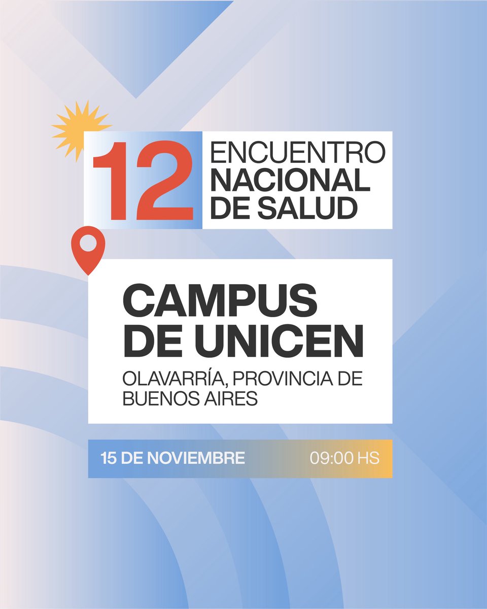 El Campus de UNICEN en #Olavarría abre sus puertas para recibirnos en el 12° Encuentro Nacional de Salud 🤩.

📍¡Agendá! La cita es el sábado 15 de noviembre.