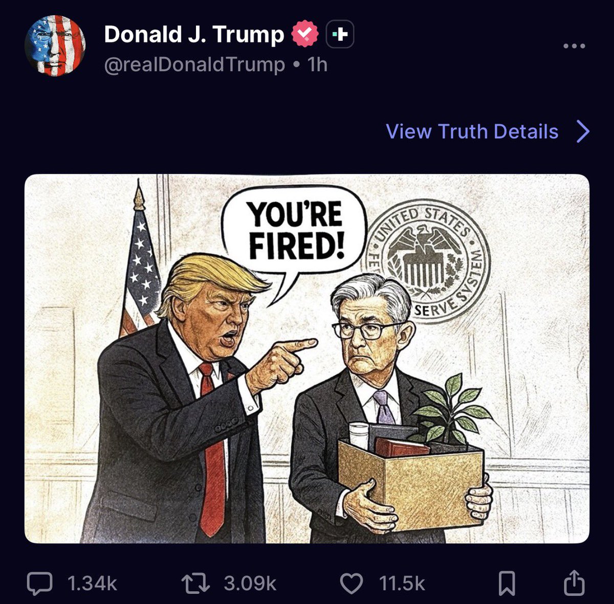 📉KOBEISSI: Trump licenzia Powell: la foto del presidente con la Federal Reserve