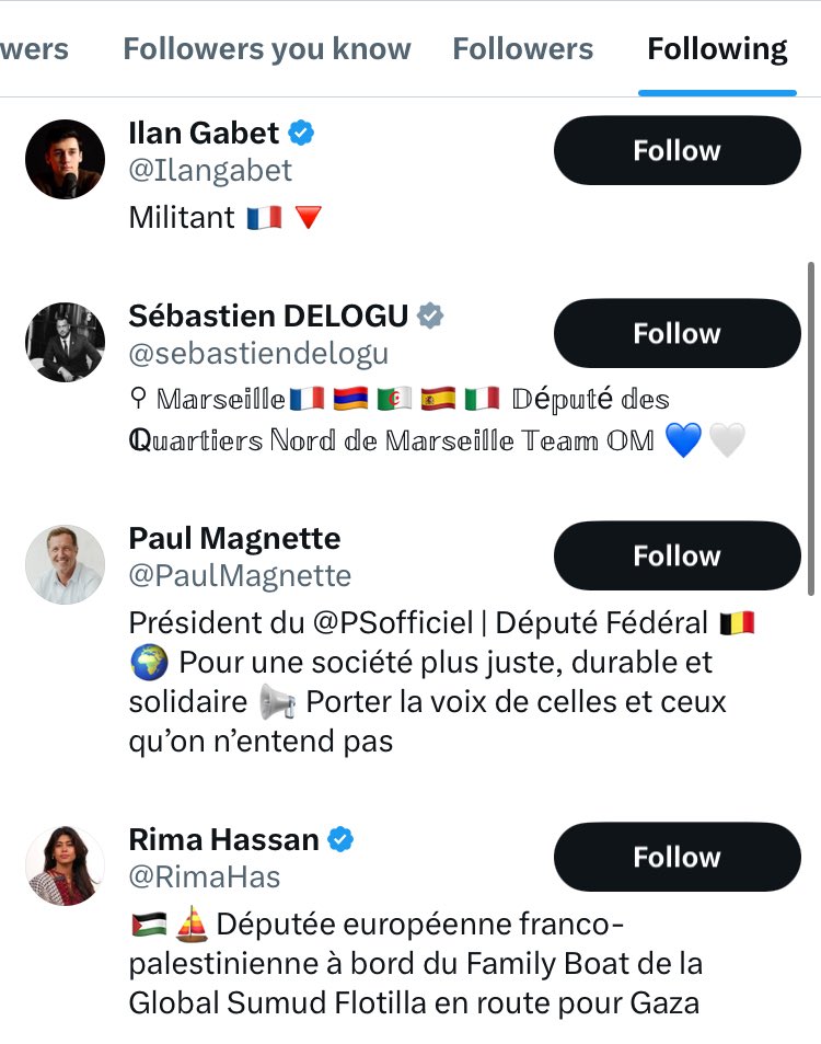 Lorsque vous voyez quelqu’un traiter un membre du MR (ici, le président des <a href="/JeunesMRBxl/">Jeunes MR Région Bxl</a>) de “raciste” (ou “facho”, ou “extrême-droite”…), regardez quels sont ses abonnements afin d’évaluer son niveau d’objectivité.

Faisons le test avec @Brusseleir. 🤓