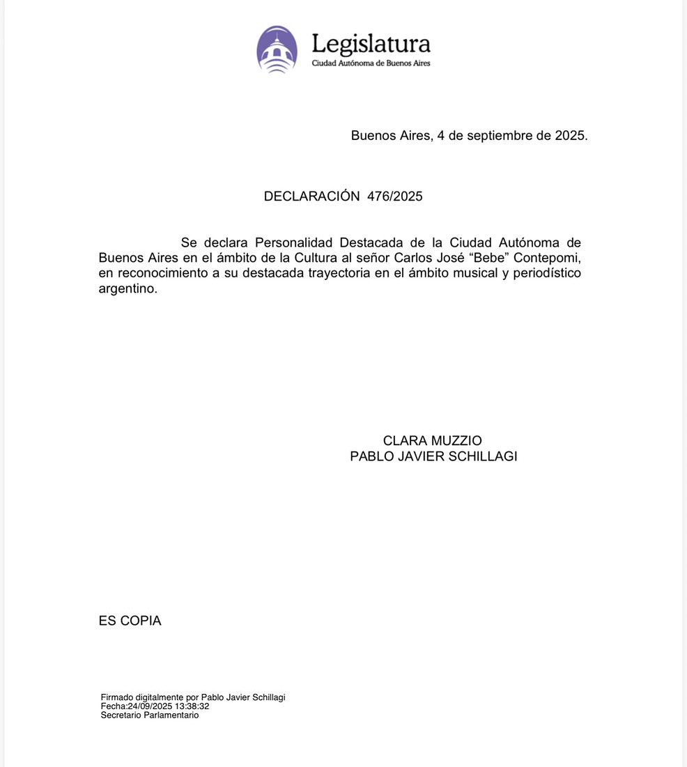 Gracias por este honor <a href="/LegisCABA/">Legislatura CABA</a> . Allí estaré el 25 de noviembre para recibir el reconocimiento con mucho orgullo …

<a href="/sebnagata/">Sebastián Nagata</a>