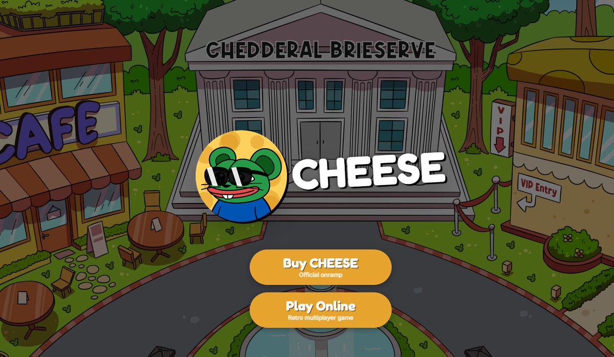 Name one other memecoin that brings ALL this to the table:
✅ Playable online retro multiplayer game - Mouse Cafe
✅ Community imageboard - 4Cheese
✅ Web3 podcast - The Rat Hole
✅ NFT collections &amp; projects
✅ Rich, expanding lore

I’ll wait... 🧀
<a href="/CheeseCoinX/">Cheese</a> | <a href="/4CheeseChan/">4Cheese</a>