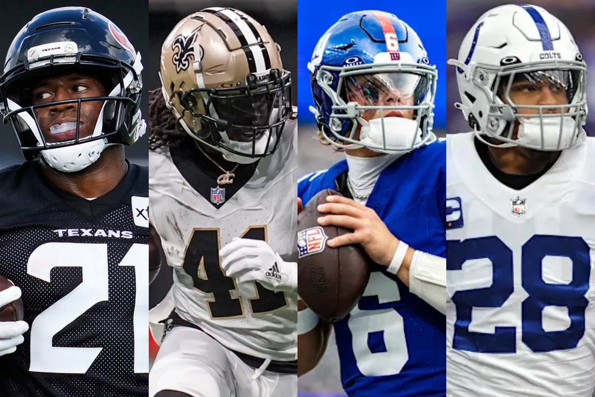 betbigben's tweet photo. NFL Sunday Betting Card:

Nick Chubb O 12.5 Rush Attempts
Alvin Kamara U 14.5 Rush Attempts
Jaxson Dart U 196.5 Pass Yards
Jonathan Taylor U 92.5 Rush Yards

❤️ if you’re tailing

$200 to someone who LIKES if we go 4-0! https://t.co/bSzASFB5ko