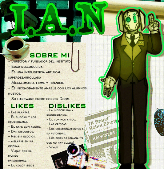Barrakudaa_'s tweet photo. El dia de hoy, les mostraremos el #charactersheet del director de #BadlandsInstitude, el temido y odiado I.A.N https://t.co/nfycXoS4k4