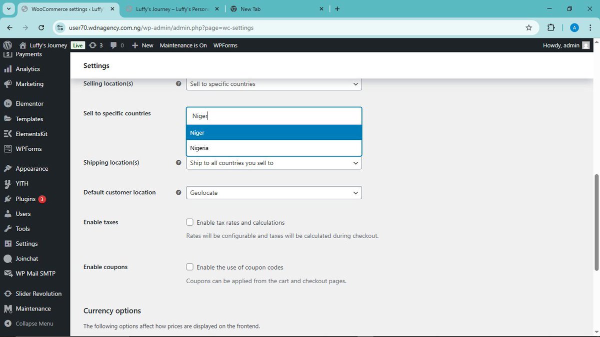 Lufredade's tweet photo. Day 18 of #20DaysTechWorkshop. Configuring of shipping rates on WordPress. When the user input their location for shipping it can affect their shipping rates. If I create an e-commerce site no free shipping for Lagos people 😂😂😂
#20DaysWithWDN https://t.co/tbSGq3lpV6