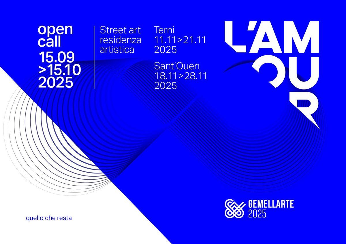 Ci siamo! E' aperta la CALL di #StreetArt per la doppia residenza offerta da #GemellArte per l'edizione 2025 gemellarte.it