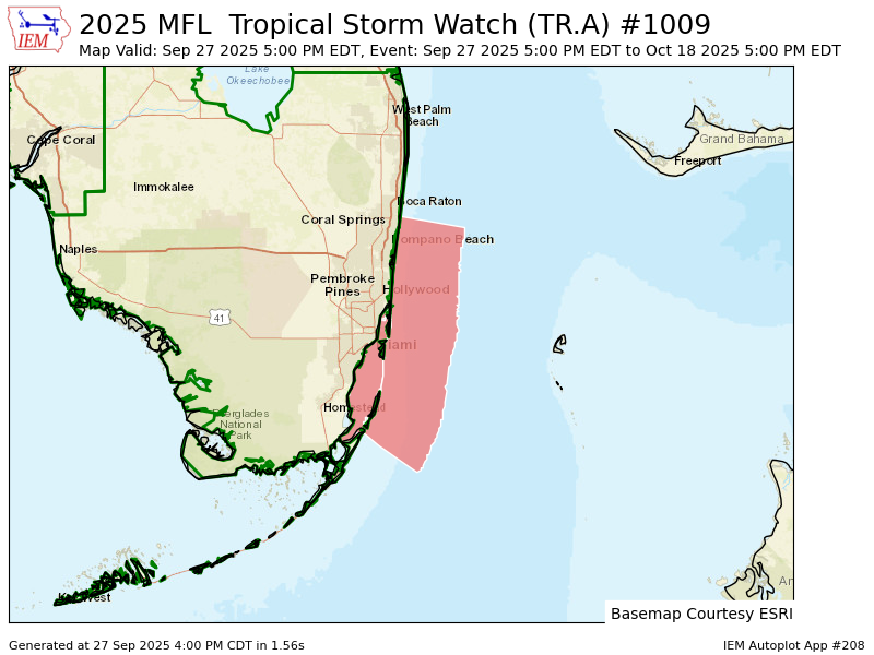 iembot_mfl's tweet photo. MFL issues Tropical Storm Watch for Biscayne Bay, Coastal waters from Deerfield Beach to Ocean Reef FL out 20 NM [AM] until further notice https://t.co/78CtPio60t https://t.co/XkI1CJ8AP4