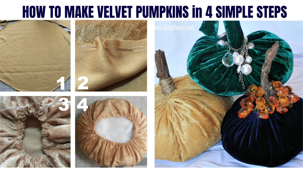 shirleywood97's tweet image. How To Make Hand Sewn Velvet Pumpkins plus Tips on where to find Velvet fabric. Super simple and easy Fall craft. #diyfalldecor #fallhomedecor
intelligentdomestications.com/frugal-fall-de…