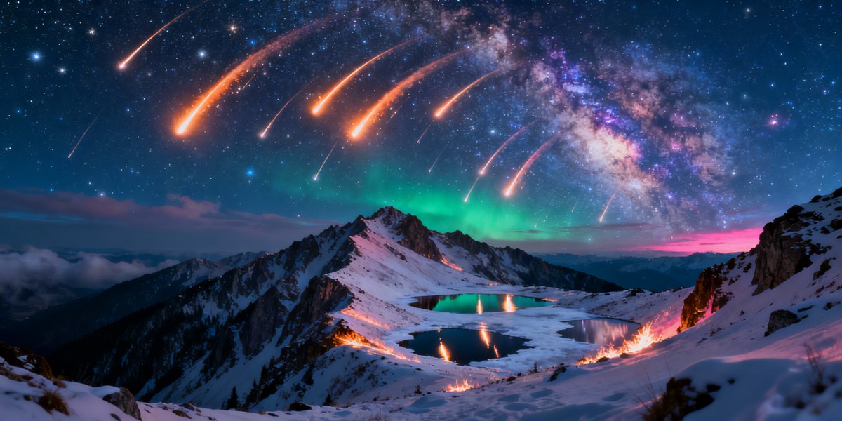 PromptSin's tweet image. When the sky becomes the universe’s fireworks display! 🎇✨ Who&apos;s ready for a cosmic adventure? #SpaceVibes #NightSkyParty