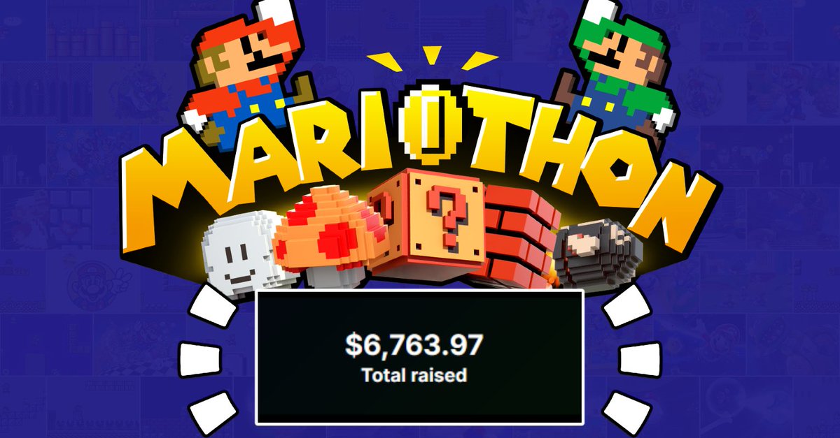 ✅That's a wrap on #SuperMariothon 2025!

After 60+ hours of streams this week, we managed to raise $1,100 for the <a href="/ACLU/">ACLU</a>! That brings our total impact for these events to nearly $7,000 raised for charity!

Is #SuperMariothon 2026 when we hit $10k? Tune in next year to find out!🥳