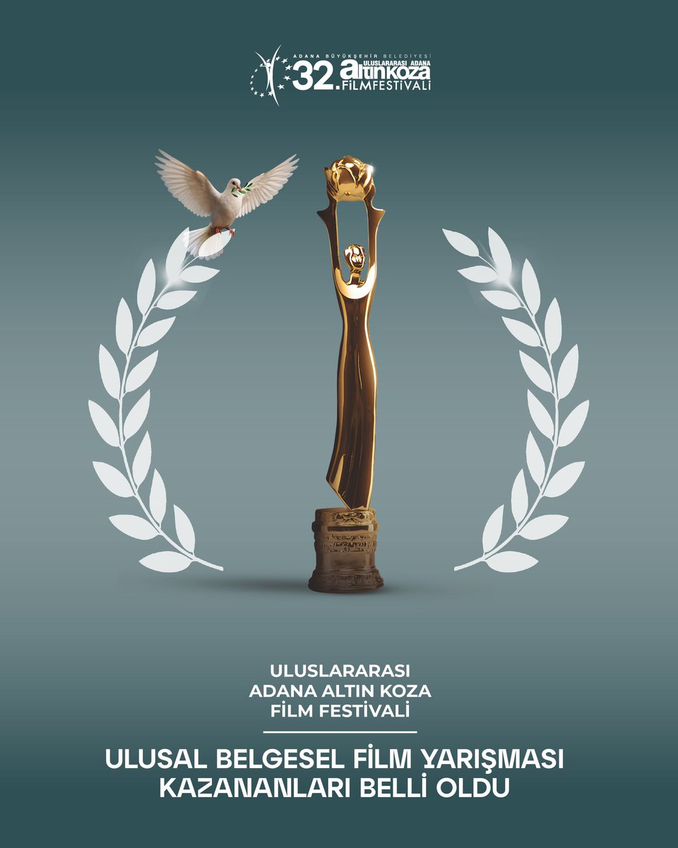 altinkozaff's tweet photo. 32.Uluslararası Adana Altın Koza Film Festivali Ulusal Belgesel Film Yarışması kategorisinde kazanan filmler:

🌟 En iyi belgesel film “ESKİSİ GİBİ”
🌟 Jüri Özel Ödülü “KARDEŞ TÜRKÜLER İLE 30 YIL”
🌟 Mansiyon Ödülü “DÖNGÜ” https://t.co/qYUuJrBLSO