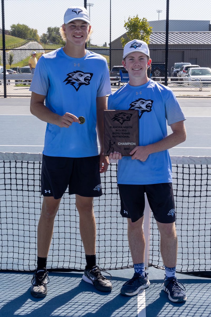 Elkhorn North Invite Champs! 🏆

Jace &amp; Brody at No.1 Dubs🥇
Jake &amp; Jack at No.2 Dubs🥇
Andrew at No.1 Singles🥇
Dallin at No.2 Singles got 4th

#gowolves🐺