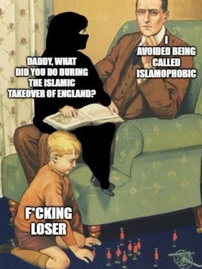 Posting this simply to see how many of my British followers get visited by police simply for viewing this meme.  

Odds it's more than 1?  Very high....

#UnitedKingdom #1stAmendment