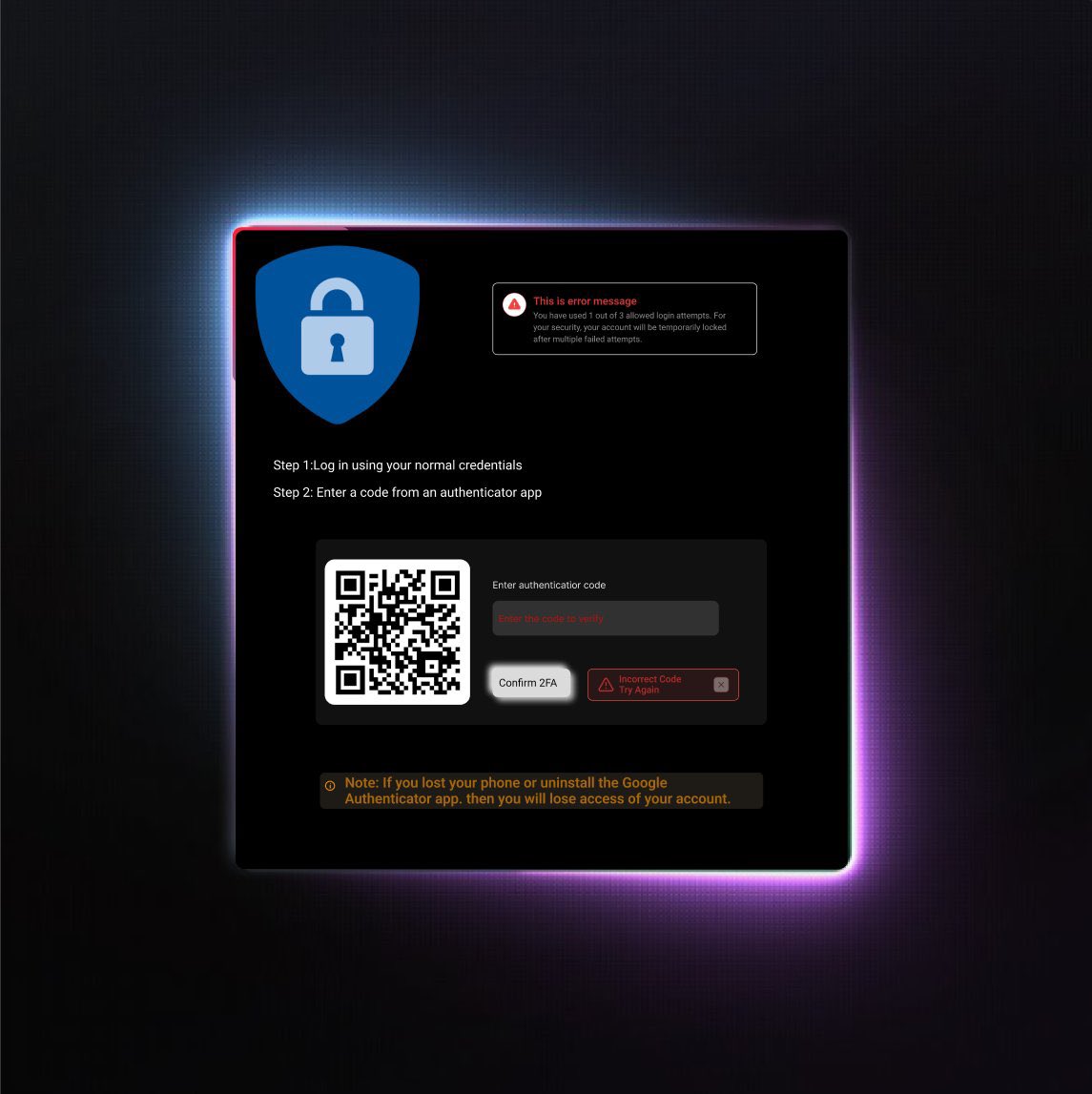 AEYDevelopment's tweet image. 2FA Authenticator Modal