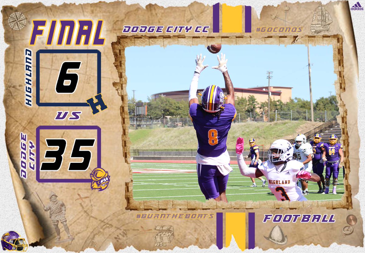 🏈Football | #GoConqs

FINAL | 35-6 Dodge City

<a href="/GoConqsFB/">Dodge City Football</a> roll past Highland using the aerial assault with 383 yards passing &amp; defense was stout as Conqs earn first win of the season #BurnTheBoats