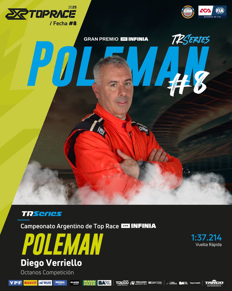 DIEGO VERRIELLO SE ADUEÑÓ DE LA POLE 🔥 

✅ El marplatense llegó a su 3er poleposition en el año 

2️⃣ MALBRAN 
3️⃣HAMZE