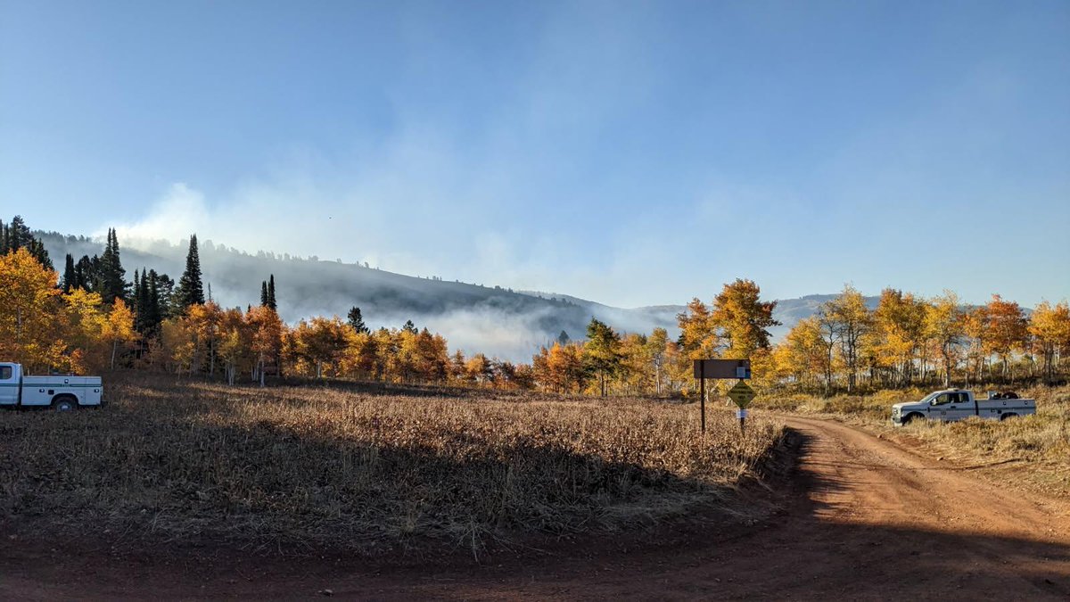 #uwcnf Logan Ranger District photos taken today 9/27 of Blacksmith Fork prescribed fire, Ephraim’s Grave area. The area is closed for public safety More information about the prescribed fire and closure can be found on our website facebook.com/USFSUWCNF/
