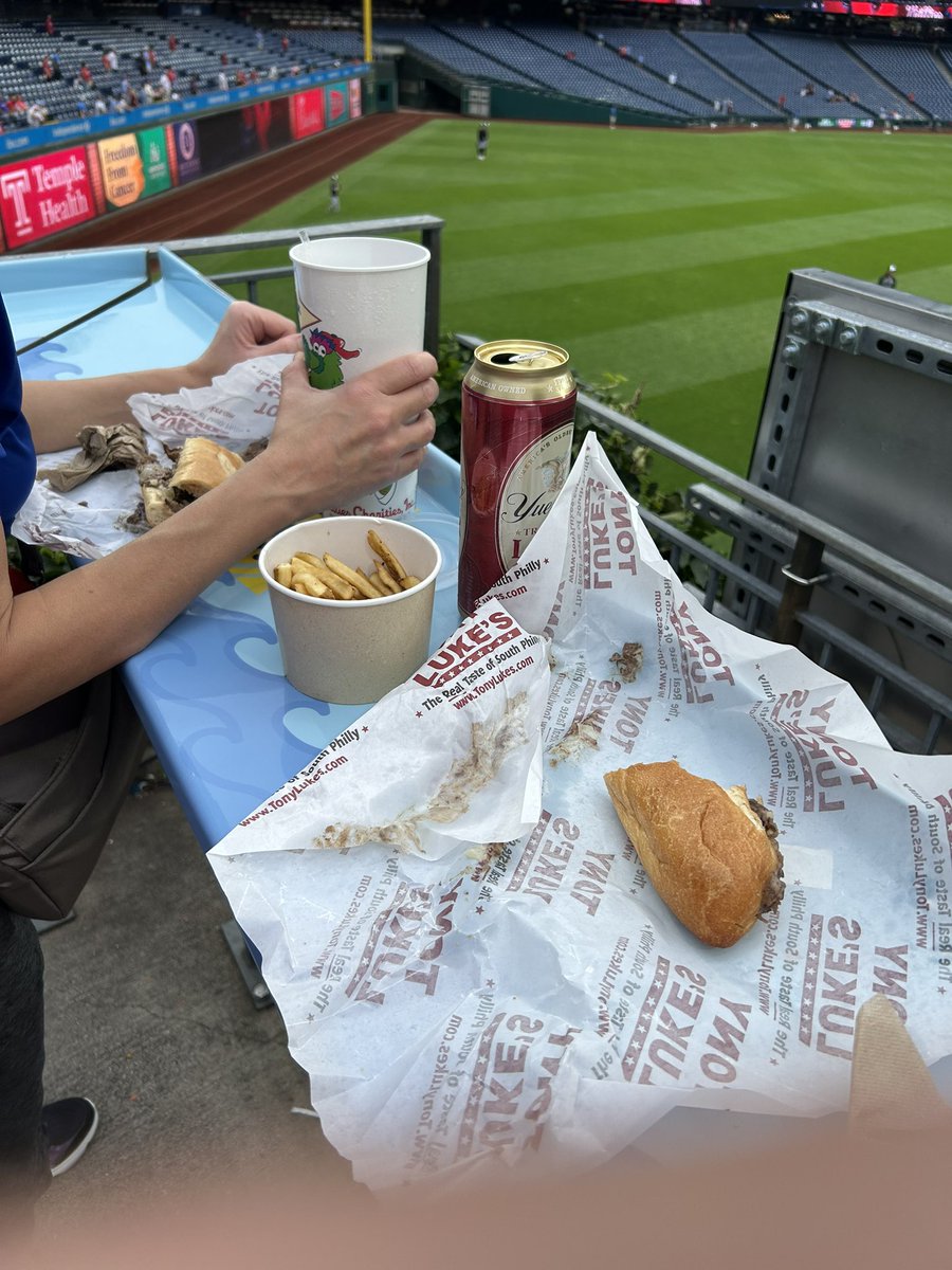 Scouting the opposition Phillies boots on the ground. $80 for a soda in a 2024 souvenir cup, fries, 2 cheesesteaks. Goddamn