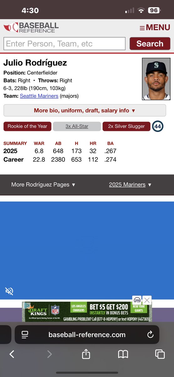 At 24 years old Julio Rodriguez is becoming one of the young stars of the game… will be interesting to see how much his numbers change once he enters his prime.. 

#mlb #juliorodriguez #star