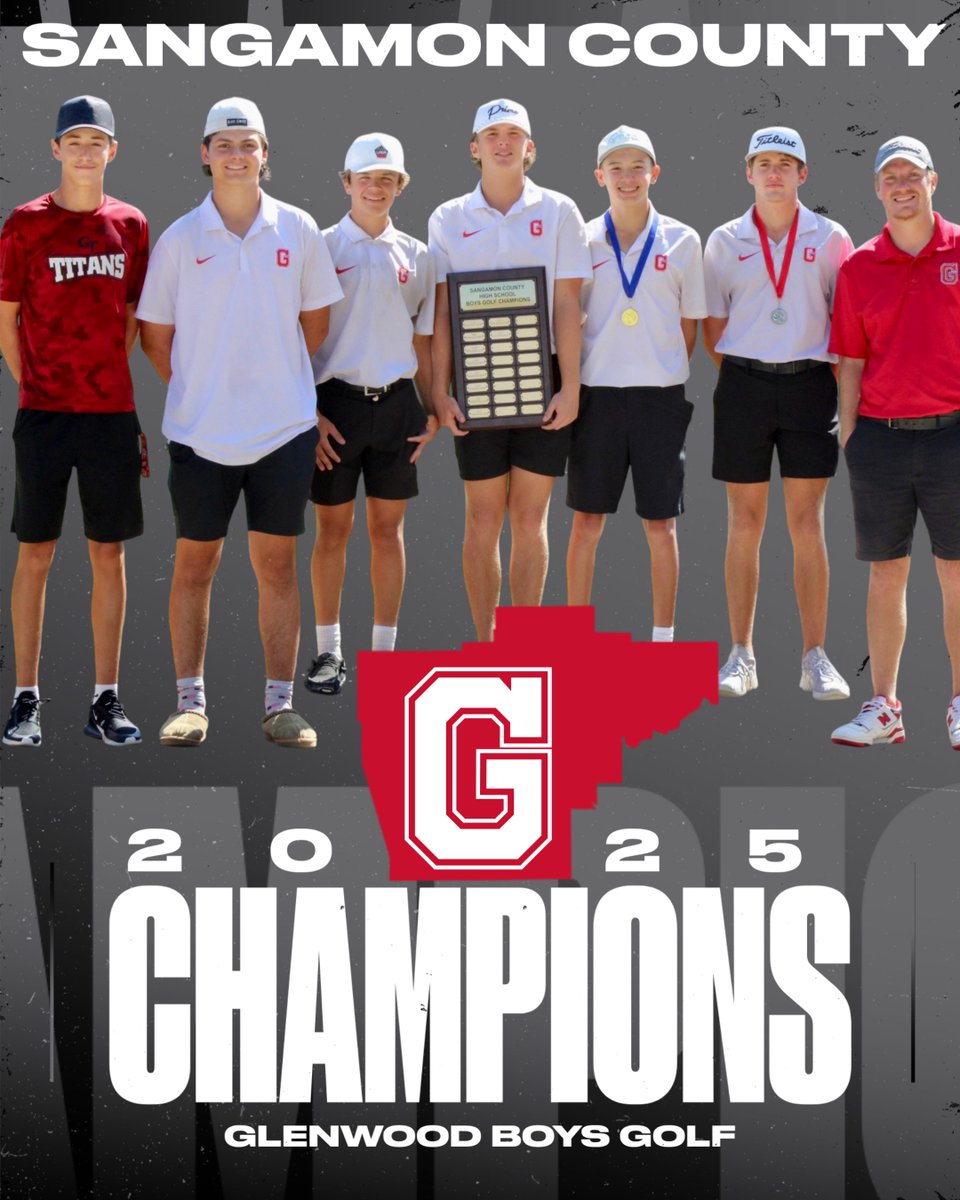 COUNTY CHAMPS: The Titans took home the hardware, placing first out of all nine Sangamon County teams. Lucas Boualavong and Brayden Mueller both tied first 1st with a 72 (E). The team gears up for Regionals in Taylorville on Wednesday.