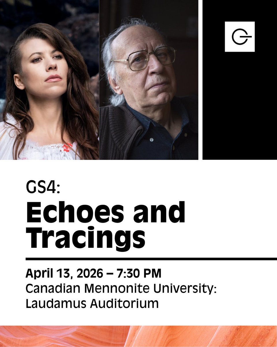Echoes and Tracings |Apr 13, 2026 |CMU
A night of stillness, intensity &amp; history in sound. Featuring works by Ukrainian-rooted composers Silvestrov, Baley, Pidgorna + a solo violin piece by Michael Matthews. Performed by Winnipeg’s finest.
Pay-What-You-Can
gswell.ca