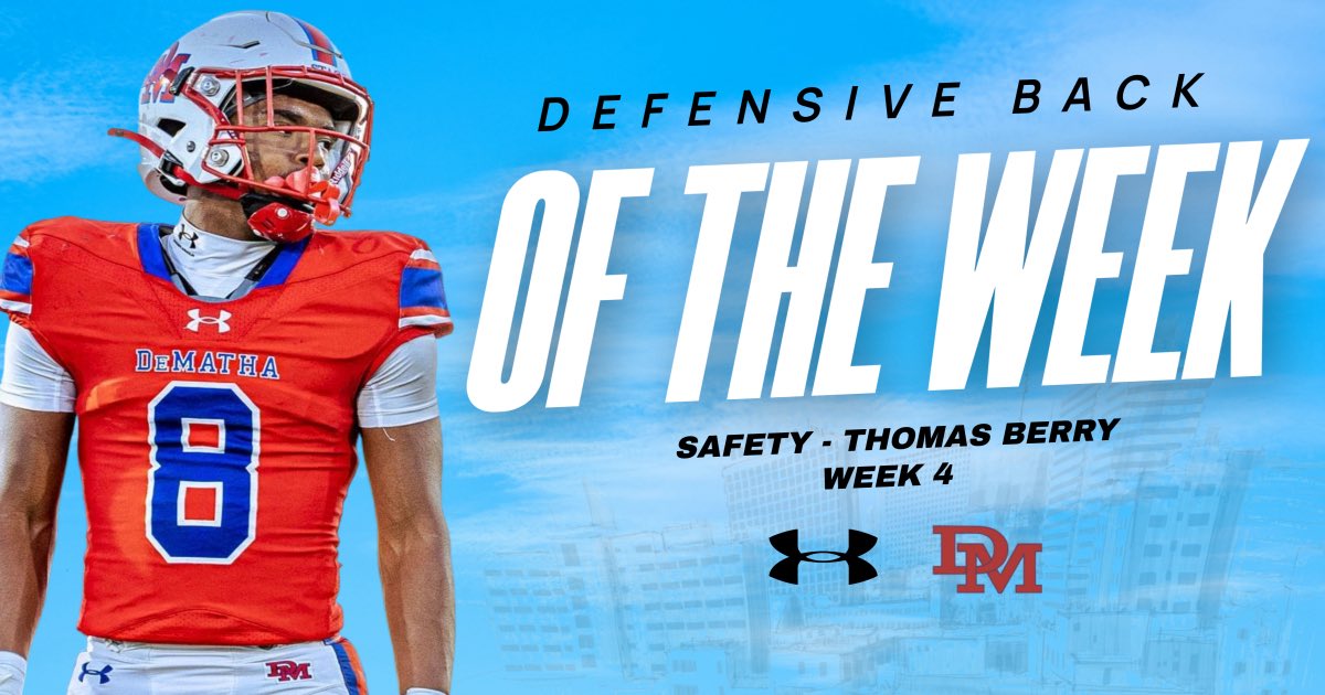 Great team win last Friday, extremely blessed to be named Defensive Back of The Week for week 4. 

<a href="/tdhald/">Todd Haldis</a> <a href="/MarylandHigh/">Maryland High School Sports</a> <a href="/dmvhu2tle/">Dmvhu2tle</a> <a href="/EdOBrienCFB/">EdOBrienCFB</a>