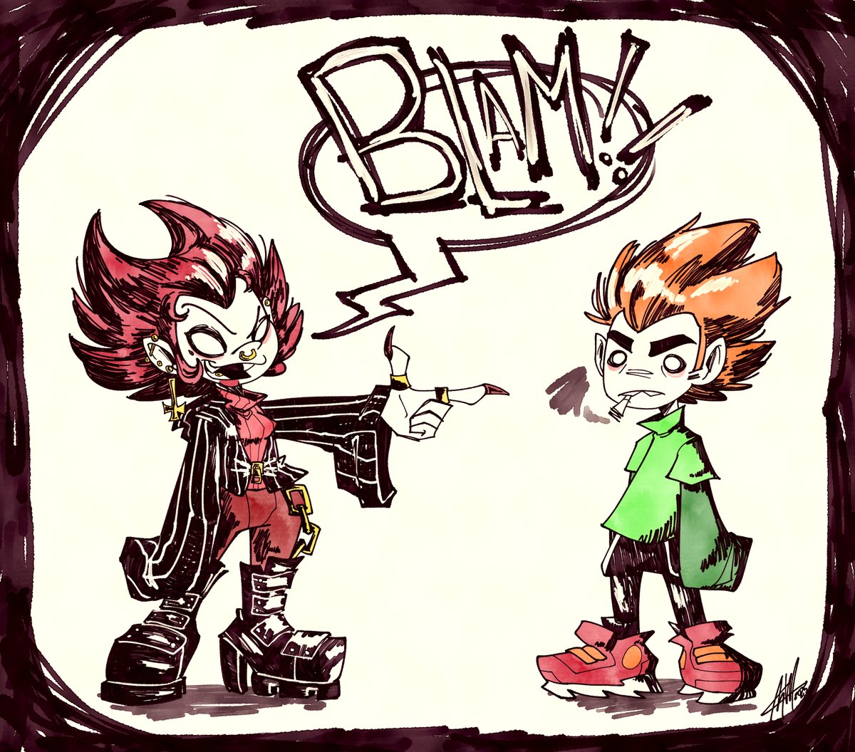 Get blammed, idiot

Pico n Cassandra but 2010 emo art