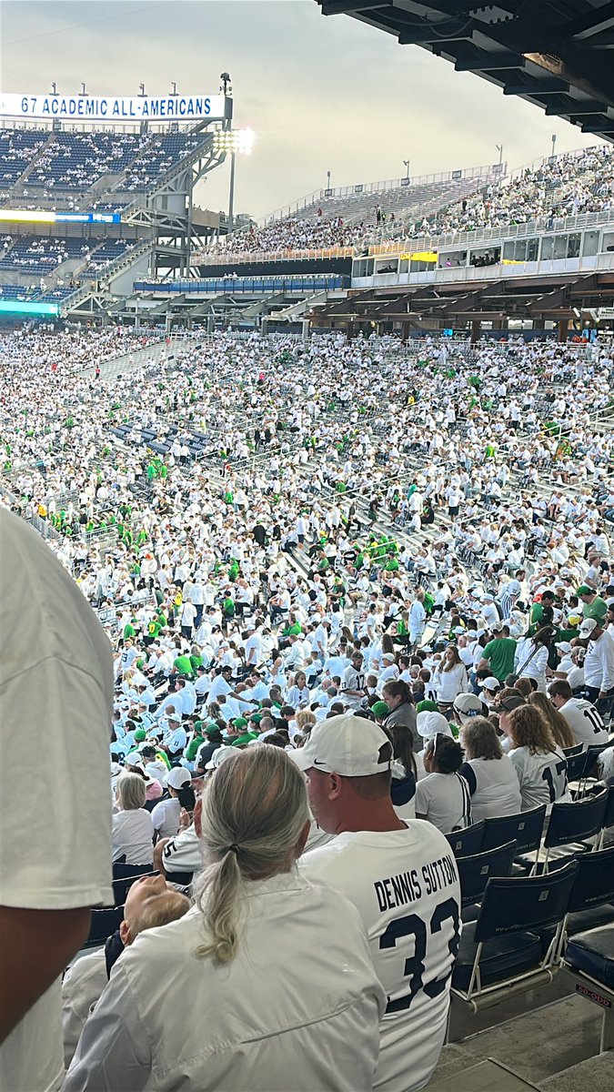 Per Penn State fans: “This is the most opposing fans they have ever seen at a White Out” 🦆